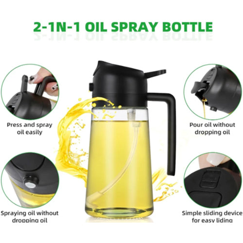 2-in-1 Glass Oil Sprayer & Dispenser