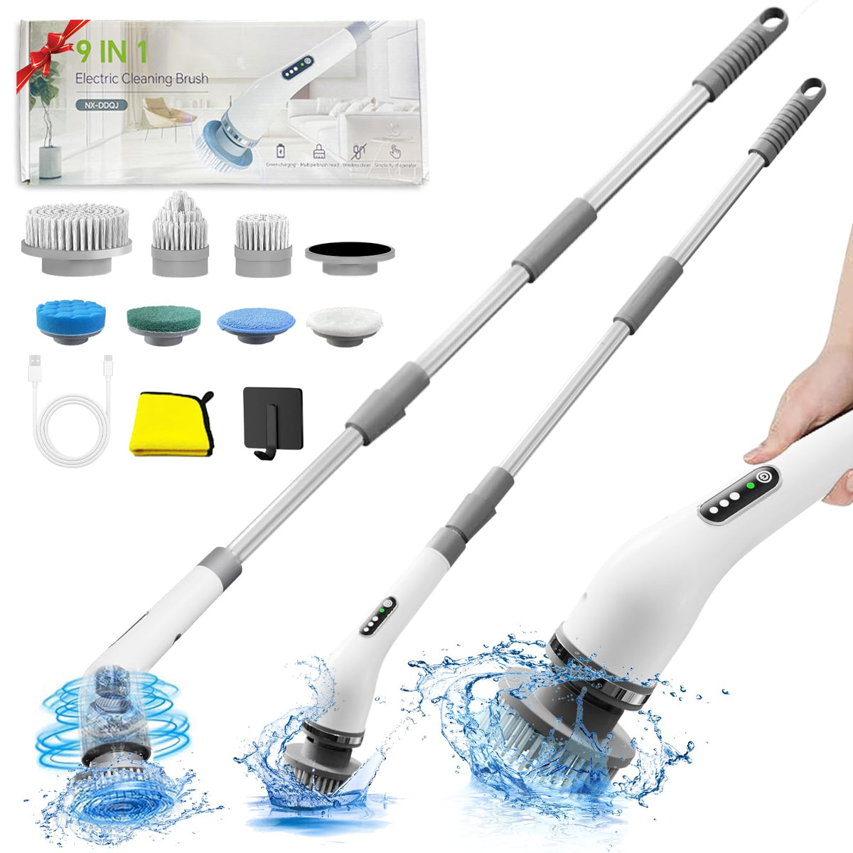 NAITIK CREATION 9-in-1 Electric Spin Scrubber